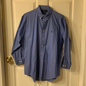 Polos Men’s solid blue dress shirt